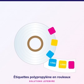 Étiquettes polypropylène adhésives en rouleaux
