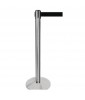 Barrière directionnelle à ruban rétractable, noir ou chrome
