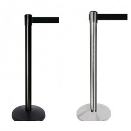 Barrière directionnelle à ruban rétractable, noir ou chrome