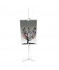 Présentoir à bannière double face en aluminium, 36 po de large, avec rails ou pinces