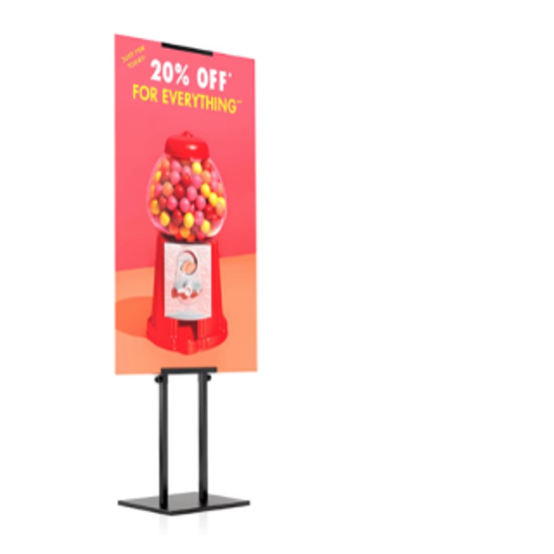 Nouveau : support double ajustable pour affiche rigide, jusqu'à 74,8 po
