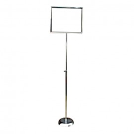 Chrome double sided floor sign stand, 11 x 14 in