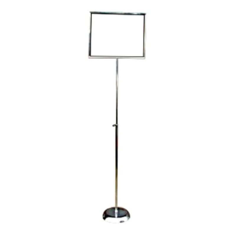 Chrome double sided floor sign stand, 11 x 14 in