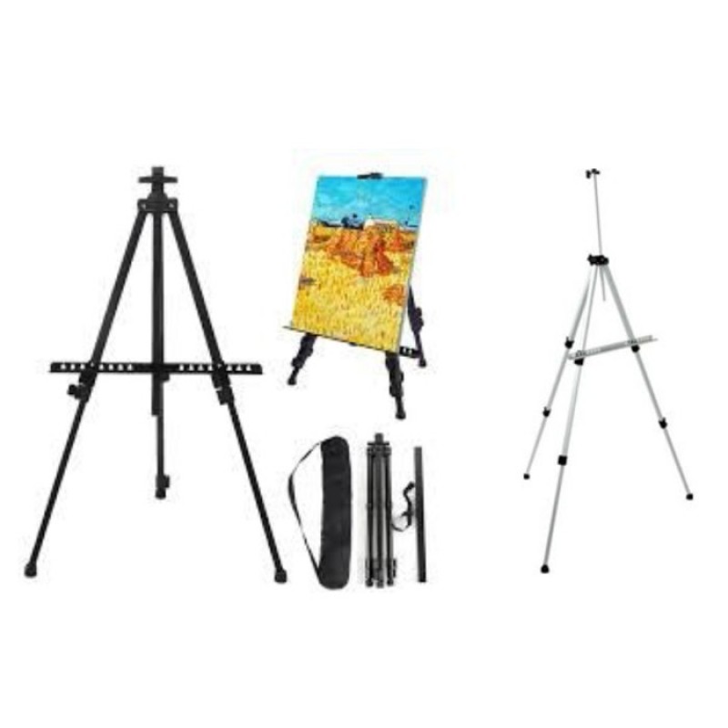 Aluminum display easel, black or silver