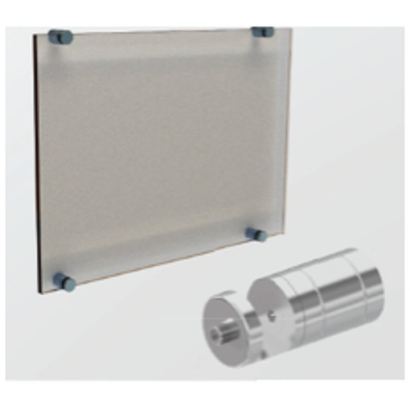 Satin aluminum wall standoffs, 13 to 25 mm