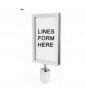 8.5 x 11 in sign holder for queue barrier, black or chrome