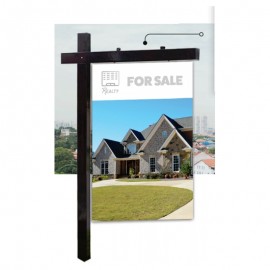 Ensemble poteau immobilier en aluminium 64 po