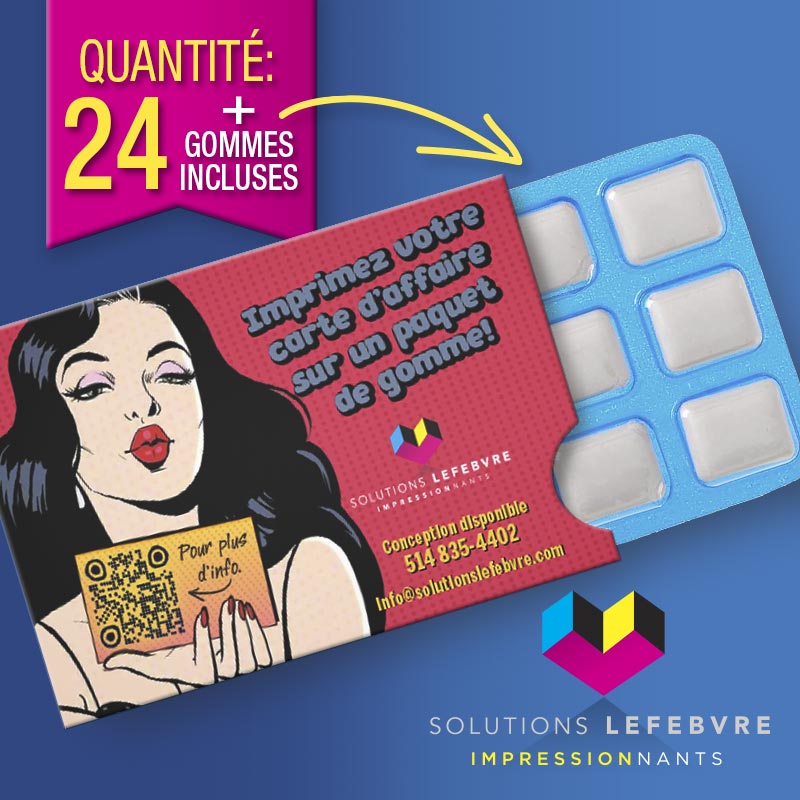 Cartes Paquet de gomme