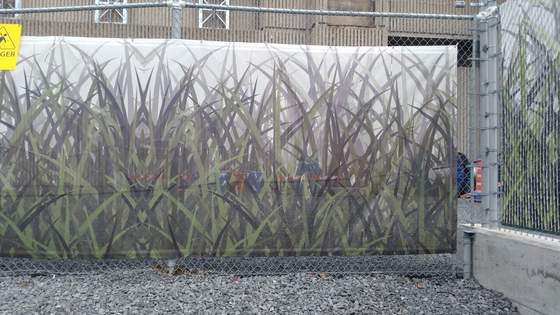 Bannière mesh herbe · Clôture